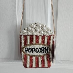 NWT Made In India Beaded Popcorn Bucket Bag/Purse